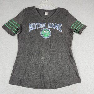Notre Dame Fighting Irish T-Shirt Women XL Grey Sideline Apparel NCAA Football